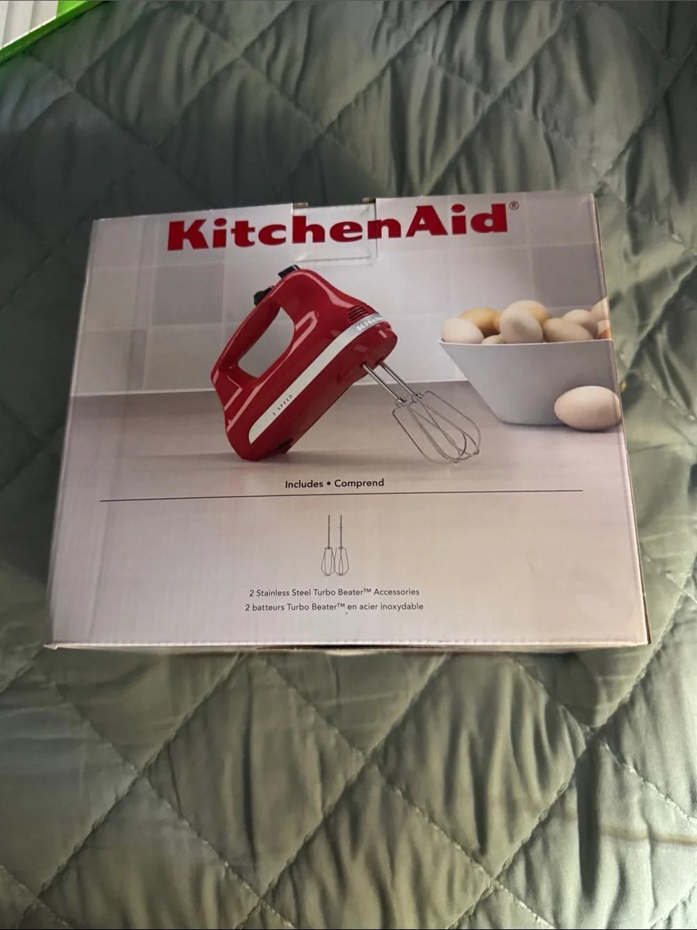 KitchenAid Red Hand Mixer with Stainless Beaters